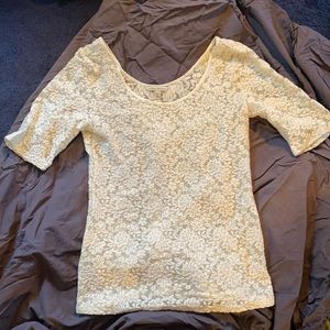Ballet neck lace top